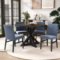 Ensemble de salle à manger rond 5 pièces Walton, table ronde avec piètement en croix et 4 chaises latérales