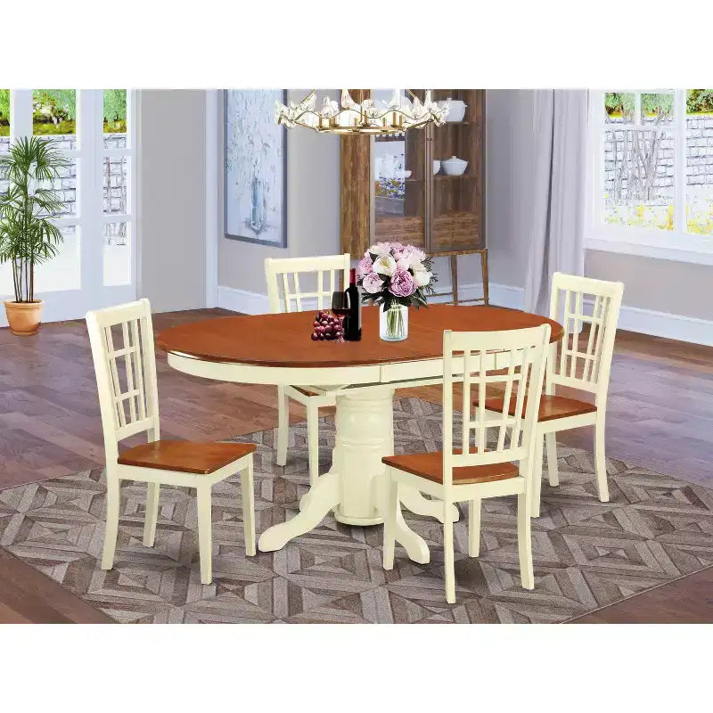 Ensemble de salle à manger HomeStock Butterfly Leaf avec 4/6 chaises traditionnelles
