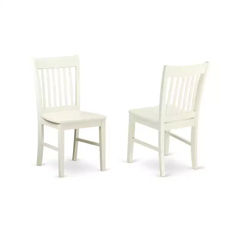 Ensemble de salle à manger 3 pièces HomeStock, table ronde et 2 chaises, blanc lin