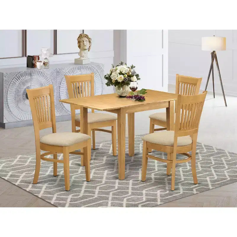 HomeStock Oak Ensemble table et 4 chaises de cuisine