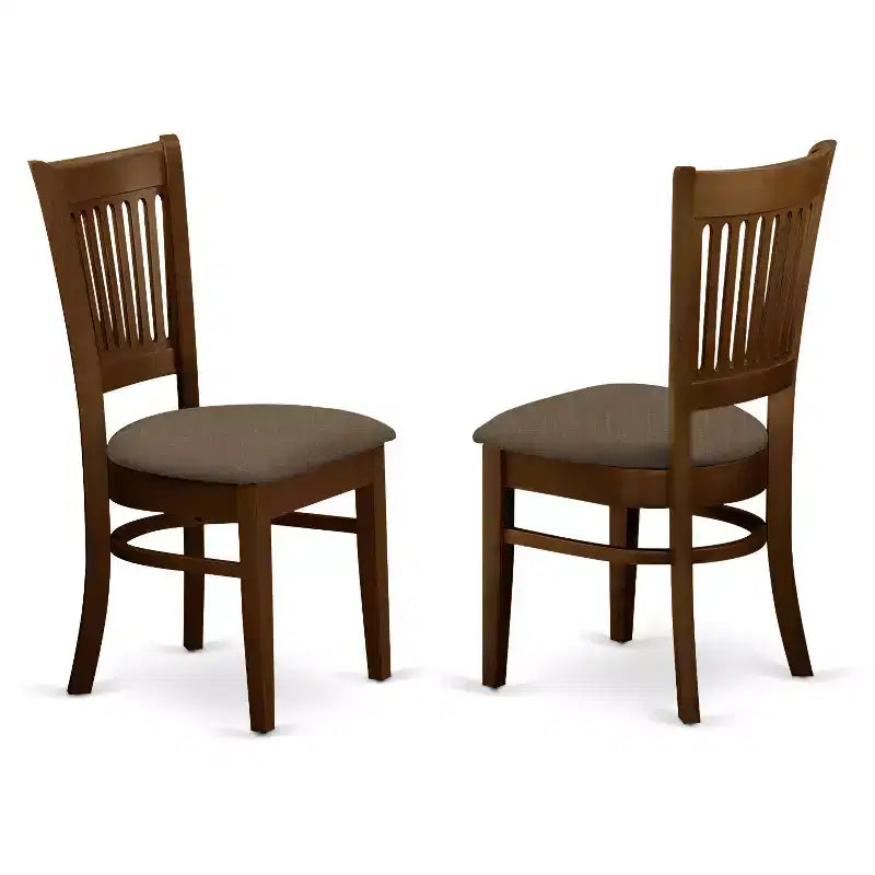 HomeStock Belmont, ensemble de salle à manger 3 pièces, base de table piédestal, table ronde, avec chaises sans accoudoirs, Espresso