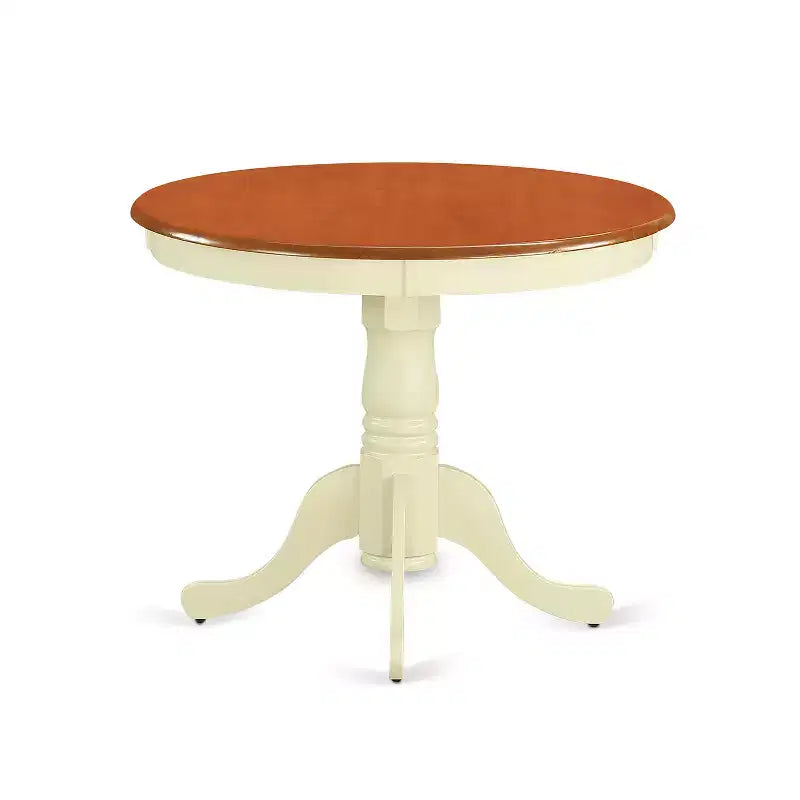 HomeStock Belmont Table ronde de 36 pouces et 2 chaises à dossier en X doubles, 3 pièces