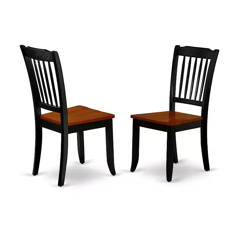 Ensemble de salle à manger HomeStock Belmont, table rectangulaire de 42/60 pouces avec rallonge de 18 pouces et 6 chaises à barreaux verticaux