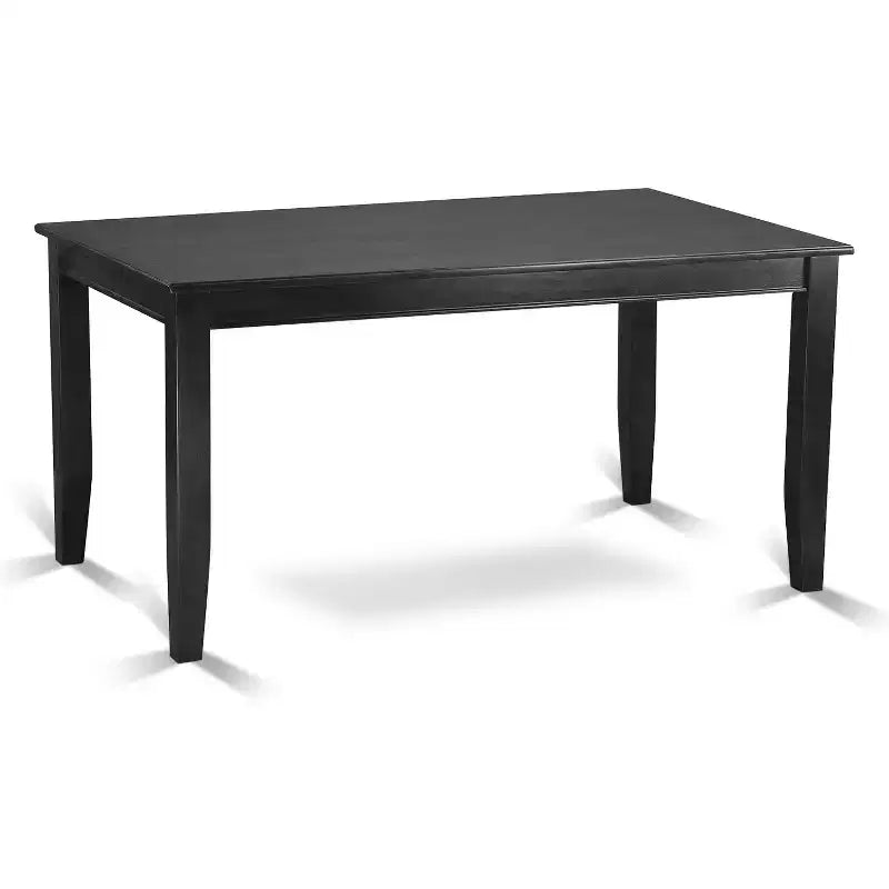 Ensemble de salle à manger HomeStock Belmont, 7 pièces : table rectangulaire de 60 pouces et six chaises Parson avec pieds noirs et revêtement en cuir PU noir
