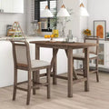 Clihome Ensemble de salle à manger 3 pièces avec table à rabat, design demi-lune extensible avec chaises de style rustique, pour petits espaces