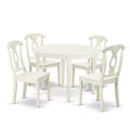 Ensemble de table de patio ronde, table de salle à manger extérieure de 42 pouces avec 4 chaises, design bord de mer