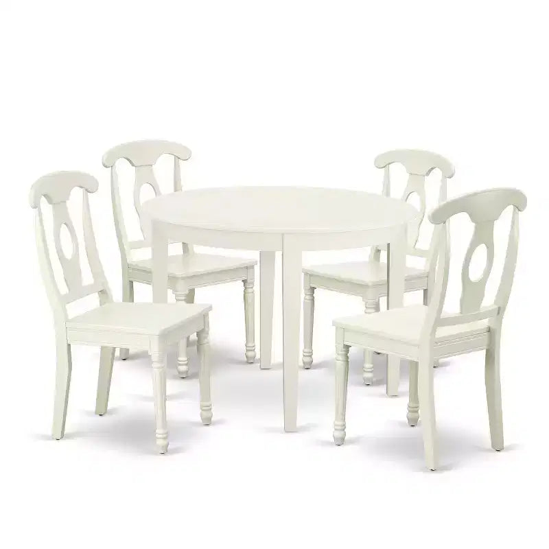 Ensemble de table de patio ronde, table de salle à manger extérieure de 42 pouces avec 4 chaises, design bord de mer