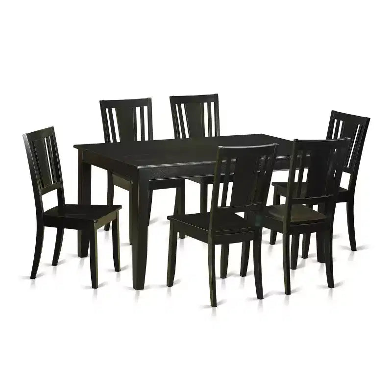 Ensemble de salle à manger victorien - Table rectangulaire 7 pièces et chaises - Meuble en bois élégant pour la maison