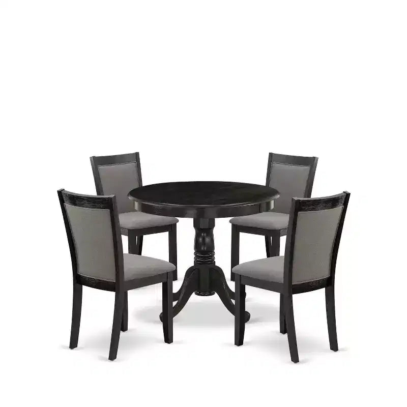 Ensemble de salle à manger HomeStock 5 pièces, table avec plateau en bois massif finition chêne naturel et 4 chaises