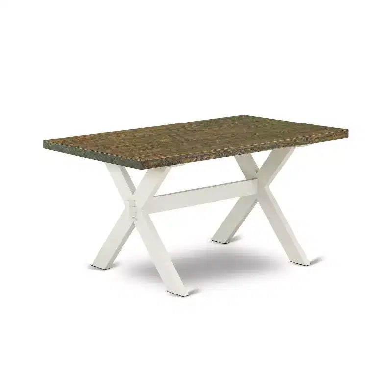 HomeStock Table à manger en bois massif finition chêne naturel 6 pièces avec 1 banc et 4 chaises