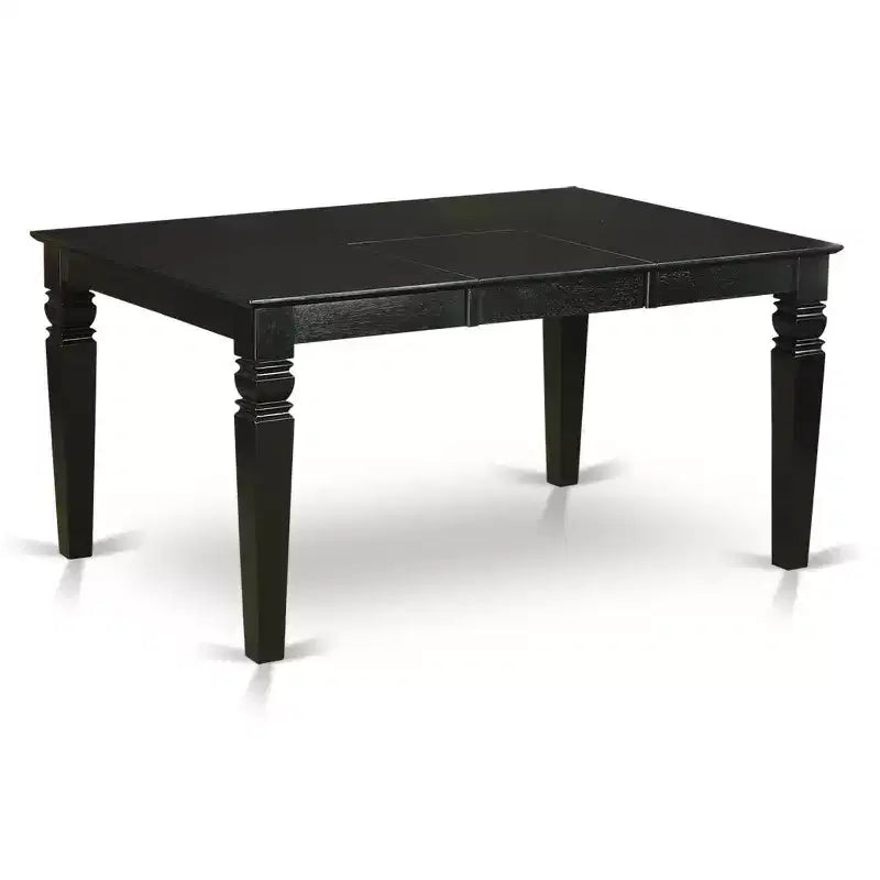Ensemble de salle à manger 7 pièces, table de cuisine rectangulaire avec 6 chaises - rallonge de 42/60 et pieds noirs