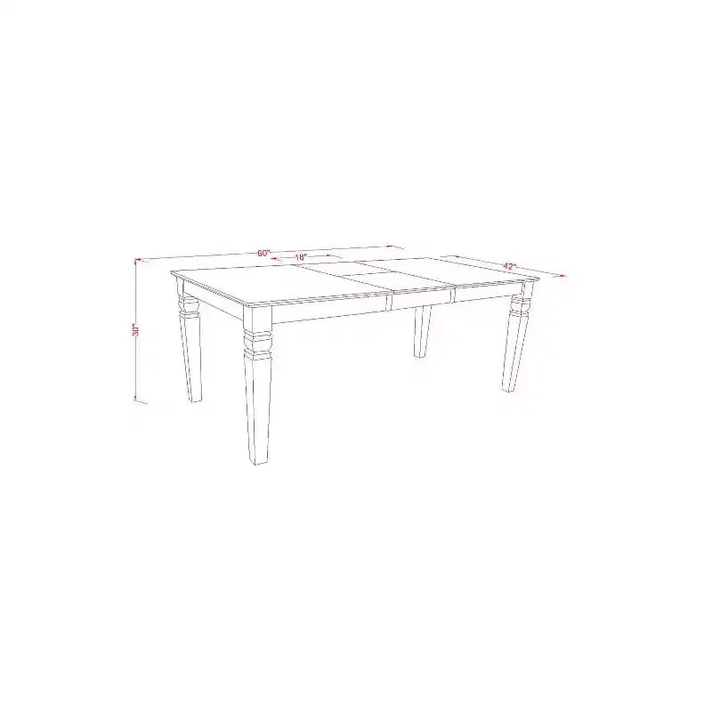 Ensemble de salle à manger Renaissance 7 pièces Table rectangulaire et 6 chaises - 42x60 pouces extensible
