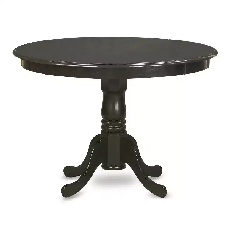 Ensemble table de cuisine pour 4 personnes - Service de salle à manger 5 pièces avec table ronde et chaises en lin - Style Art Déco