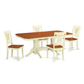 Ensemble table et chaises de salle à manger 5 pièces - Table de cuisine ronde avec rallonge