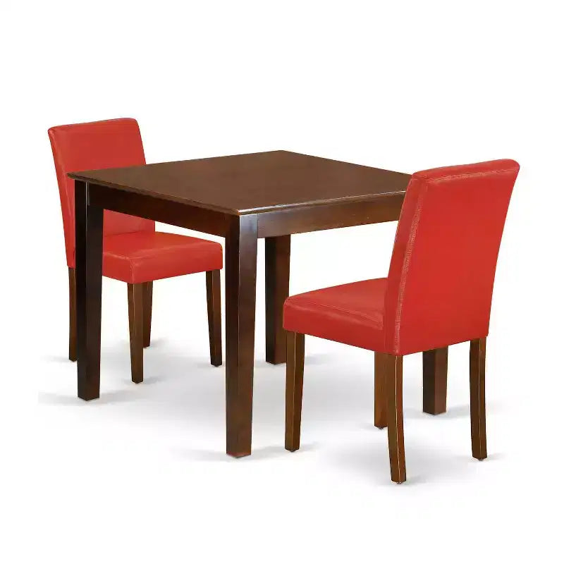 Ensemble de table de cuisine vintage - Table carrée de 91 cm avec 2 chaises Parsons - Ensemble de salle à manger rétro