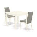 Ensemble de salle à manger moderne 3 pièces - Table et 2 chaises - Fini blanc lin