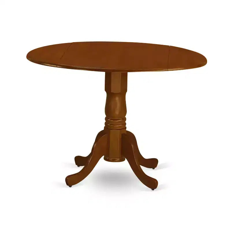 Ensemble table de cuisine ronde avec 4 chaises - Ensemble de salle à manger 107 cm - Finition cerisier crème