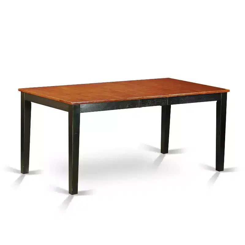 HomeStock Table de salle à manger 6 pièces rectangulaire en bois massif noir et merisier avec 1 banc et 4 chaises