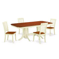 Ensemble de salle à manger rectangulaire - Ensemble table et chaises 5 pièces - Table 152x198 cm avec rallonge - Design moderne de ferme