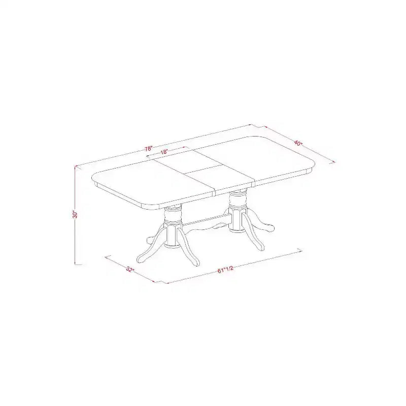 Ensemble de salle à manger rectangulaire - Ensemble table et chaises 5 pièces - Table 152x198 cm avec rallonge - Design moderne de ferme