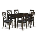 Ensemble de salle à manger moderne 7 pièces - Table rectangulaire et 6 chaises - Fini Cappuccino - HomeStock
