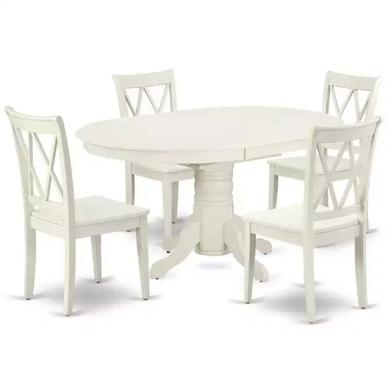 Ensemble table à manger ovale 5 pièces - Table et 4 chaises de style Renaissance - Mobilier de salle à manger élégant