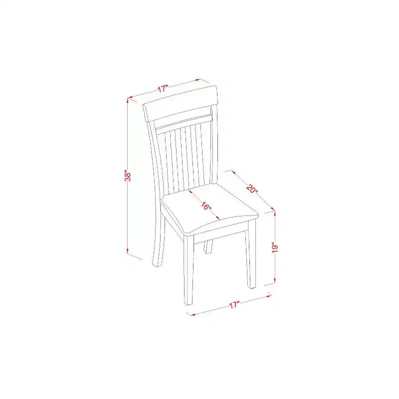 Ensemble table de salle à manger ronde - Petite table avec 4 chaises - Fini cappuccino