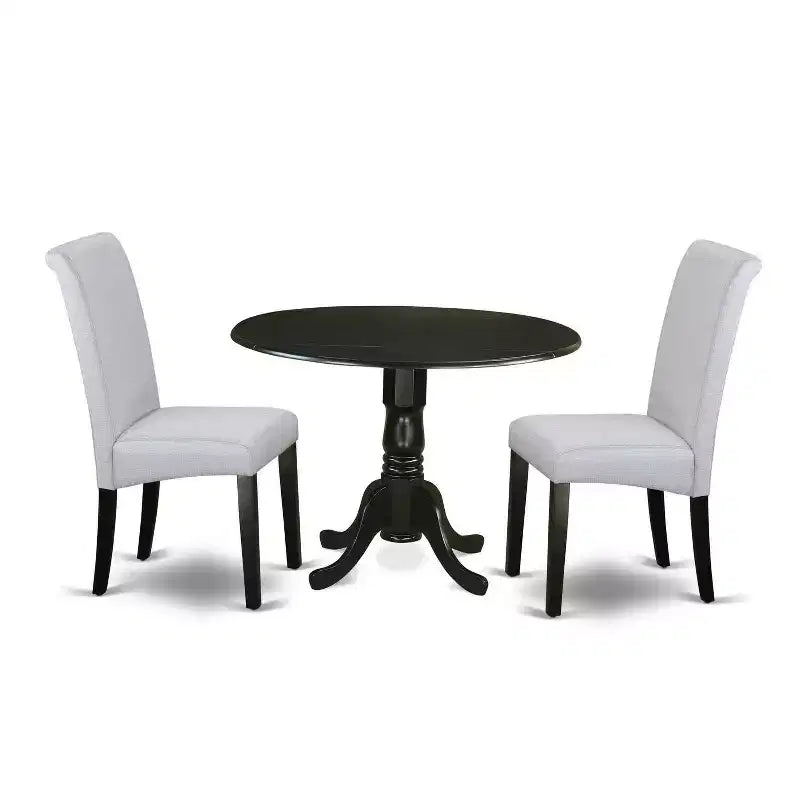 Ensemble table et chaises de cuisine 3 pièces Table à manger ronde et chaises Design nordique moderne 107 cm