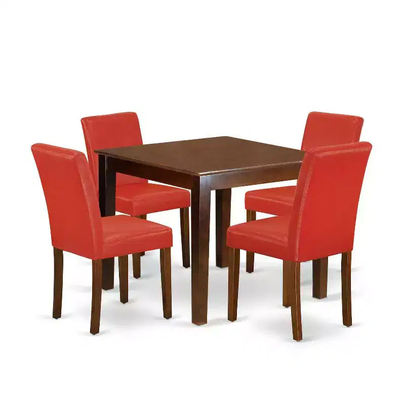 Ensemble de salle à manger moderne 5 pièces - Table et chaises style milieu du siècle - Meubles de salle à manger en bois 36x36 pouces