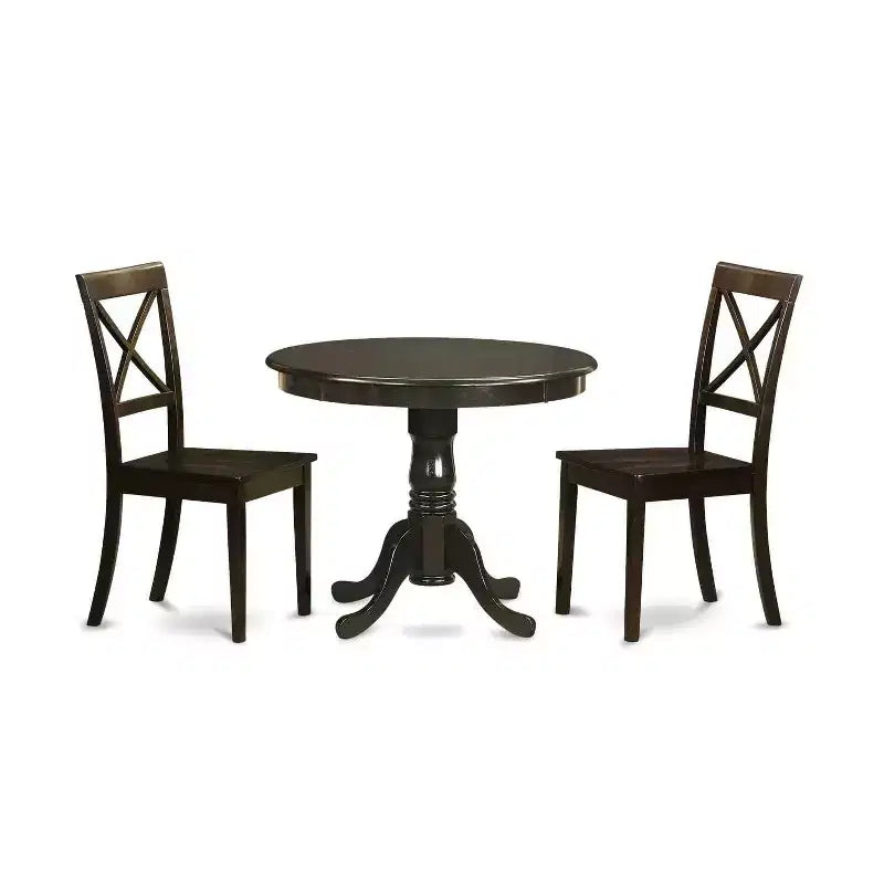 Ensemble table à manger ronde avec chaises - Table de cuisine de 91 cm et 2 chaises de salle à manger