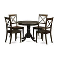Ensemble de table de cuisine pour 4 personnes - Table à manger ronde de 107 cm avec 4 chaises - Ensemble de salle à manger au charme classique