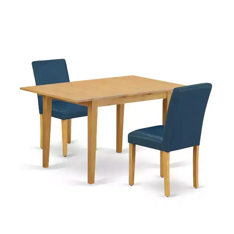 Ensemble Salle à Manger 3 pièces Table Rectangulaire avec Rallonge et 2 Chaises Parsons - Design Oasis du Sud-Ouest
