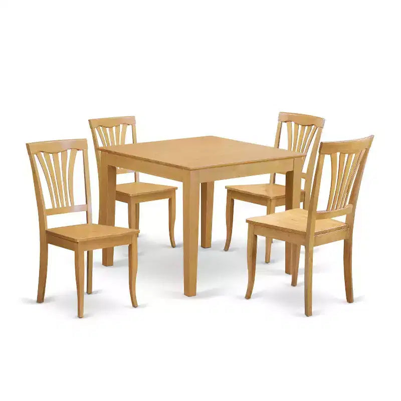 Ensemble Table et Chaises de Cuisine - Style Art Déco, Ensemble Repas Carré en Bois Massif, Table de 91 cm
