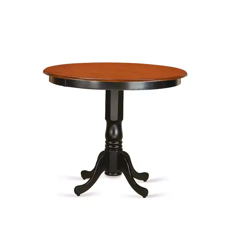 Ensemble de pub hauteur comptoir - Table et chaises 5 pièces - Ensemble de salle à manger - Table ronde de 42 pouces - Fini cerisier noir