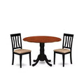 Ensemble de salle à manger - Table ronde avec 2 chaises en bois - Meubles de salle à manger modernes
