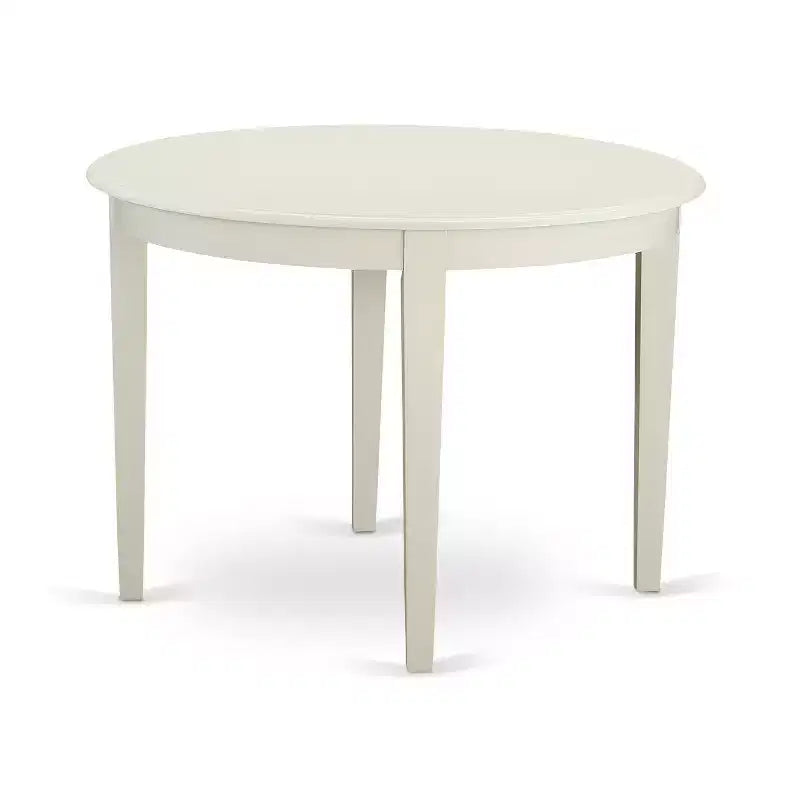 Ensemble Table de Cuisine 3 pièces Table Ronde et Chaises Lin Blanc Home Stock