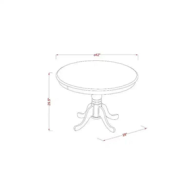 Ensemble table à manger ronde 3 pièces - Table de 42 po et 2 chaises Parsons - Fini cappuccino - Tissu lin - Salle à manger