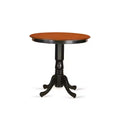 Ensemble de cuisine pour dînette - Table et chaises 3 pièces - Table ronde à pied central - Finition acajou foncé