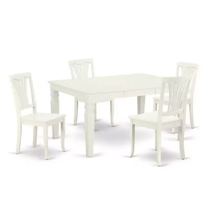 Ensemble de salle à manger médiéval 5 pièces avec table rectangulaire et chaises - Table de 42/60 pouces avec rallonge