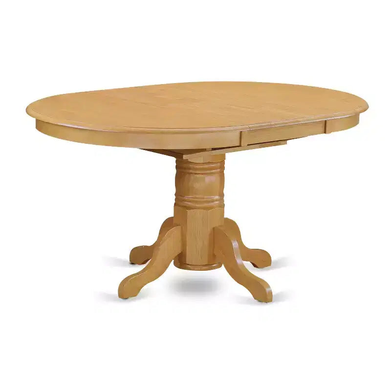 Table à manger HomeStock 7 pièces en chêne naturel ovale avec plateau en bois massif et 6 chaises