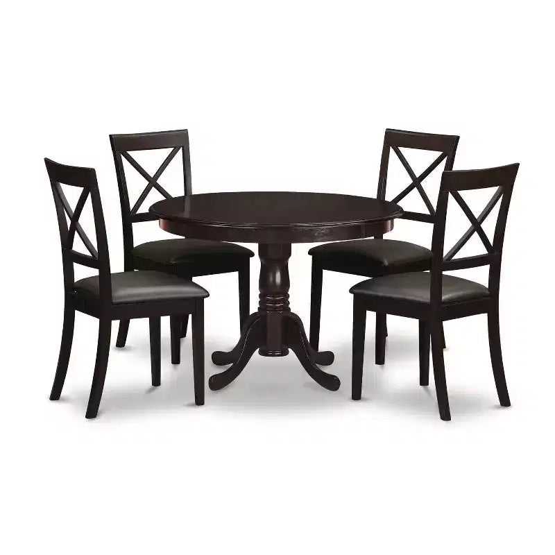 Ensemble Table à Manger Ronde - Ensemble de 5 Pièces avec Chaises - Table et Chaises Modernes
