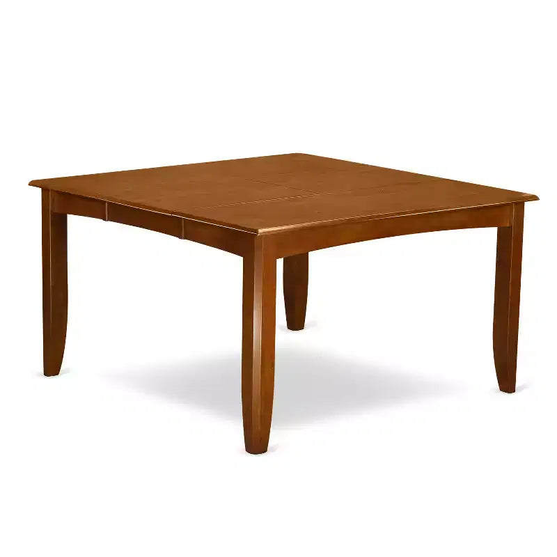 Table à manger 9 pièces HomeStock en bois massif finition marron selle avec 8 chaises