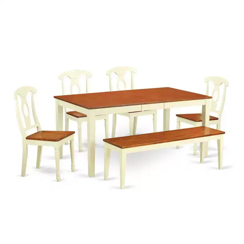 Ensemble table et chaises de salle à manger rustiques - Table et chaises en bois massif pour cuisine ou salle à manger