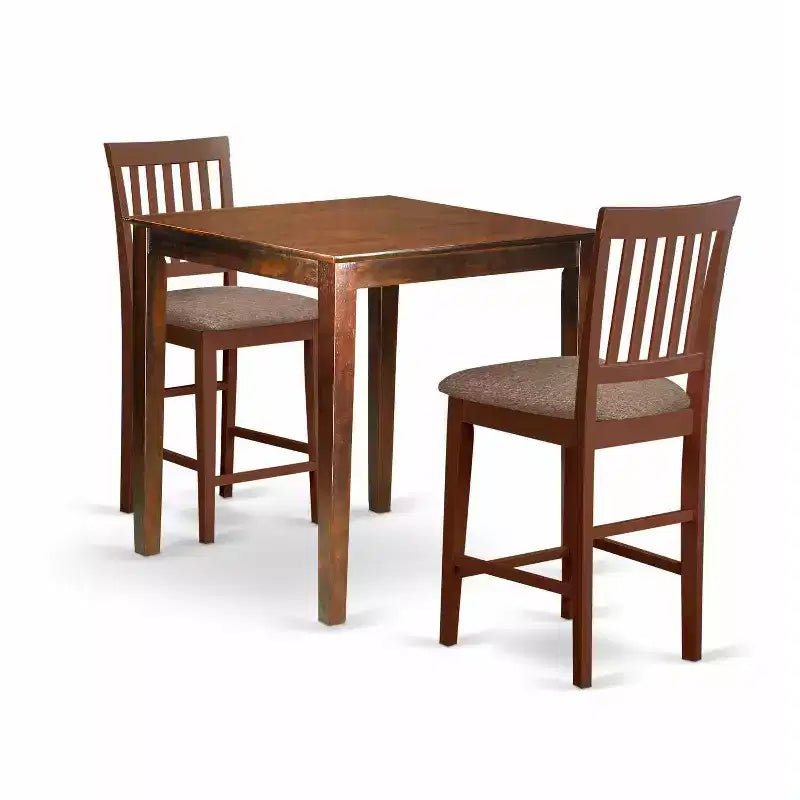 Ensemble table haute et 2 tabourets - Table à manger carrée moderne et tabourets pour cuisines