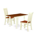 Ensemble de salle à manger rétro 3 pièces - Petite table et chaises de cuisine - Finition cerisier crème - Ensemble de salle à manger en bois