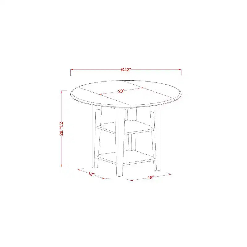 Ensemble de salle à manger 3 pièces – Table ronde et 2 chaises – Meubles de salle à manger de style antique