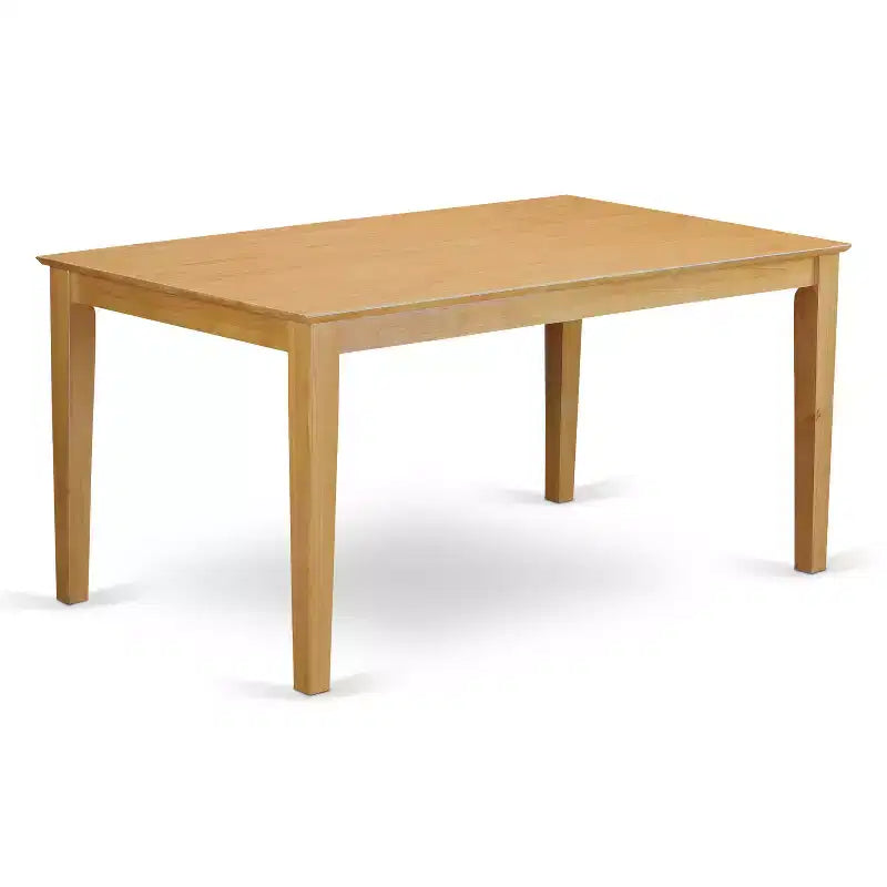 HomeStock Ensemble de salle à manger 7 pièces avec table rectangulaire en bois massif, finition chêne naturel et 6 chaises