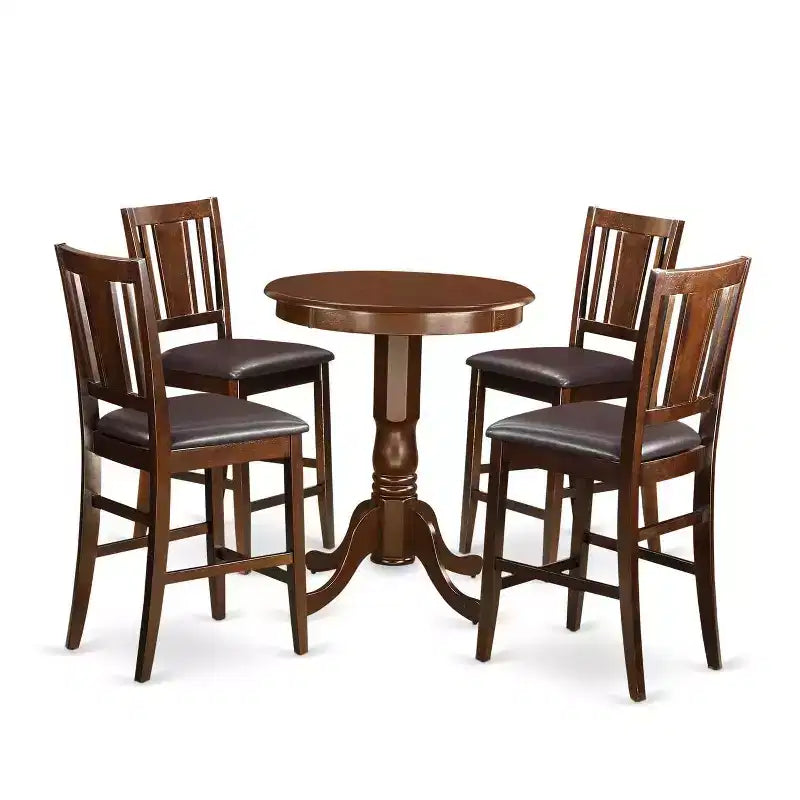Ensemble table de hauteur comptoir avec 4 chaises - Ensemble de salle à manger moderne pour cuisine ou salle à manger