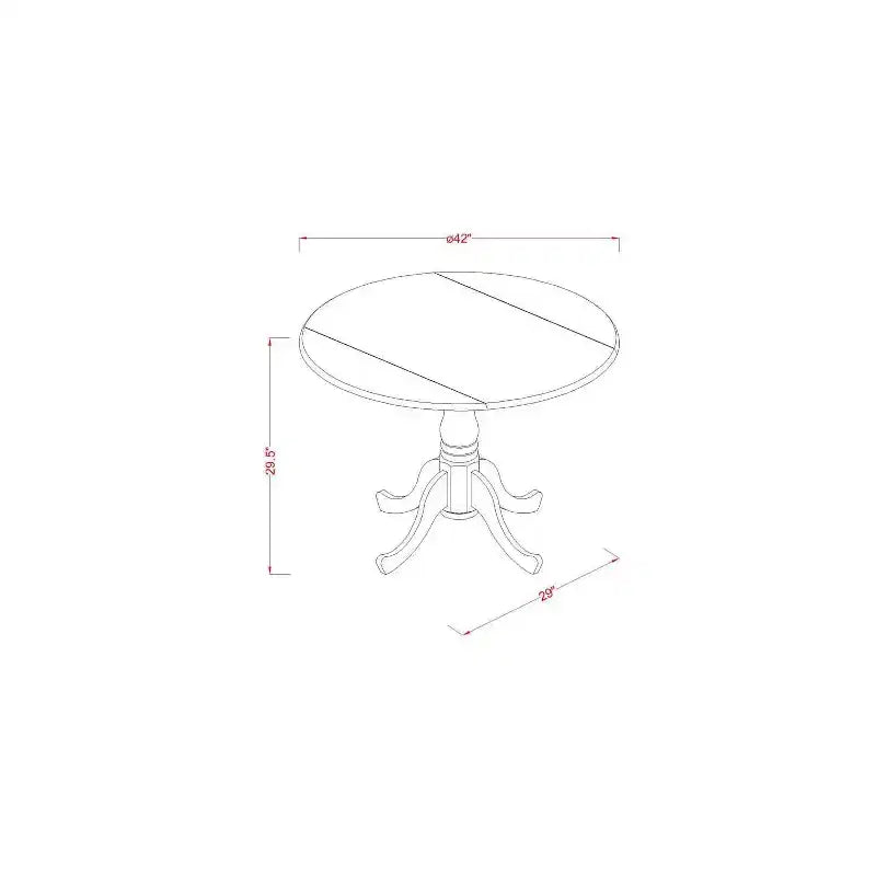 Ensemble de salle à manger rond 5 pièces : table de 42 po avec abattants et 4 chaises Parsons - vert automne