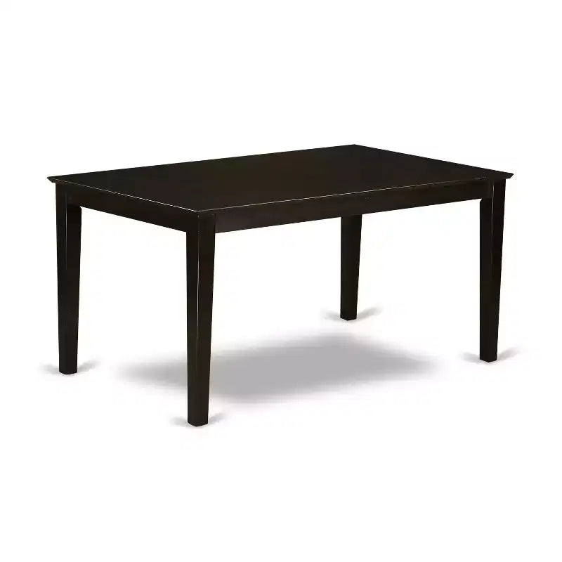 Table à manger rectangulaire 7 pièces HomeStock avec plateau en bois massif finition cappuccino et 6 chaises